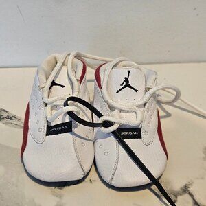 Nike Jordan Baby White and Red Soft Sole Shoes